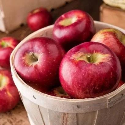 A close up of apples in a basket